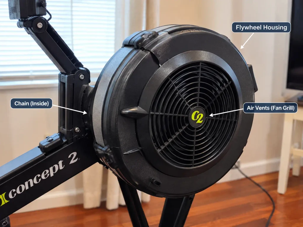 rowerg-flywheel-closeup